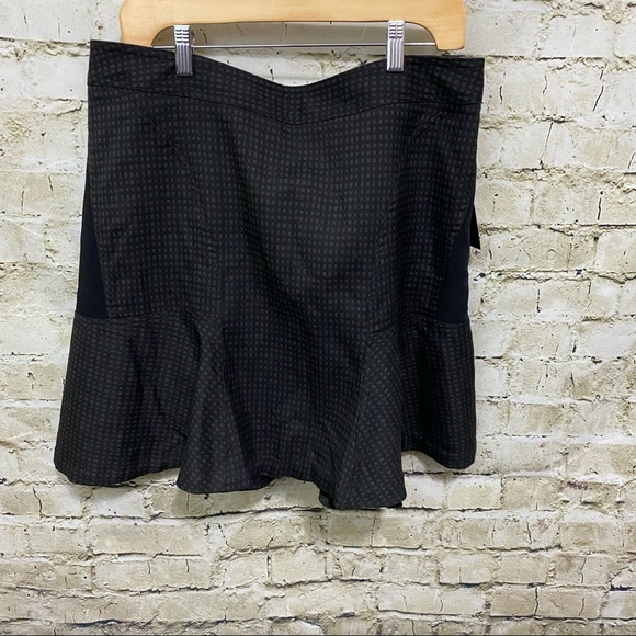 NWT Worthington Black Brown Printed Pleated A Line Skirt - Picture 1 of 5